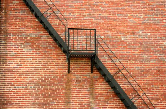 Fire escape on the sife of a building