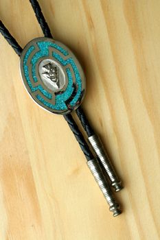 Silver and turquoise bolo tie