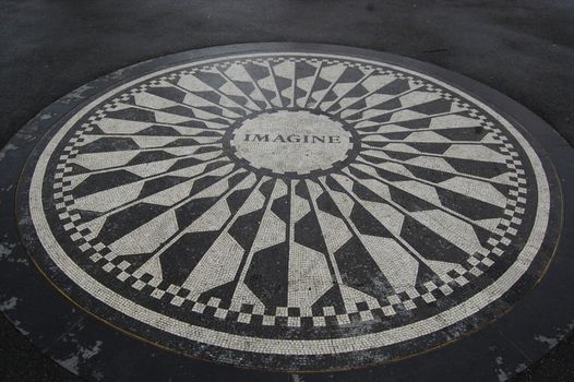 The Strawberry Fields memorial to John Lennon in Central Park.