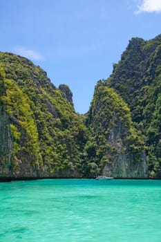 Cliff and the clear sea Phi Phi Leh south of Thailand