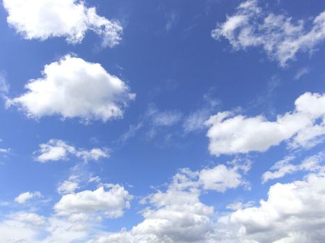 Blue sky and small white clouds