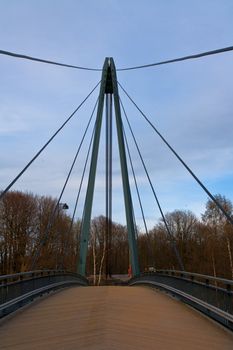 Big bridge with a wooden floor