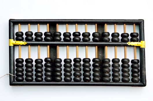 Retro abacus isolated on white background