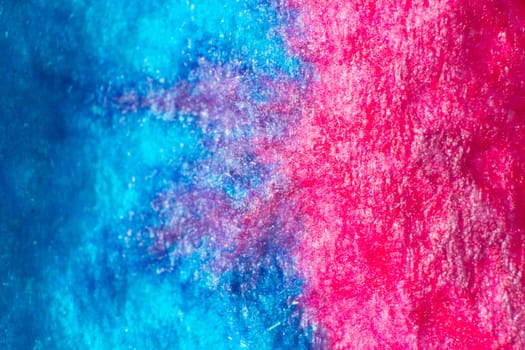 Picture of blue wet and pink shiny texture with patterns