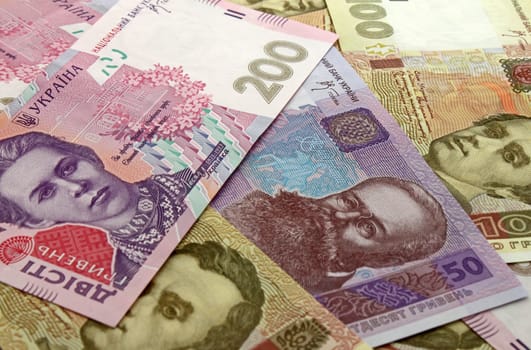 cash background: currency of Ukraine (hrivna)