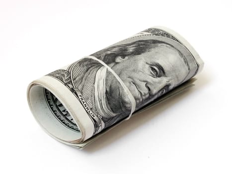 roll of 100 dollars  banknotes