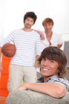 young men in their apartment