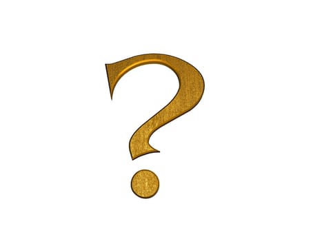 3d Golden Question Mark