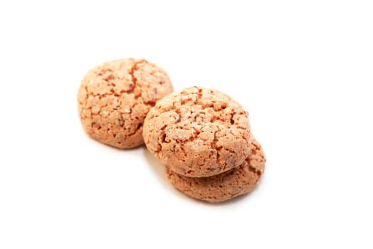 few delicious cookies on white background