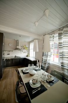 Privat house interior. Traditional Scandinavian interior.