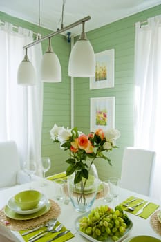 Traditional Scandinavian dining room interior
