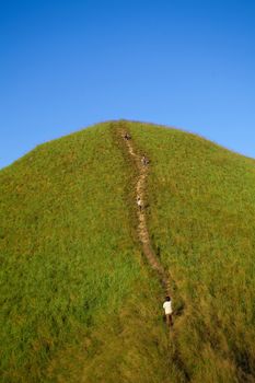 people in mountains