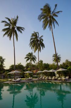 Swimming pool on the beach in Thailand