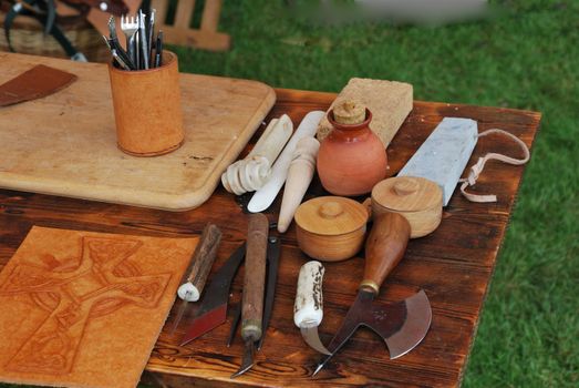 Table of medieval tools