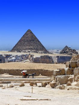 sandstones and malmrocks from demolished ancient building in Egypt, pyramids