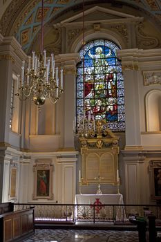 Interior shot of the Church of St. Giles-in-the-Fields in London.