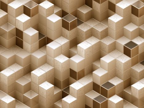 Sepia Colored Cubes Background Illustration