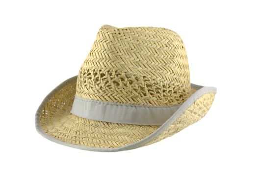 Straw hat over white