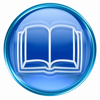 book icon blue, isolated on white background.