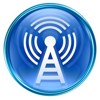 WI-FI tower icon blue, isolated on white background