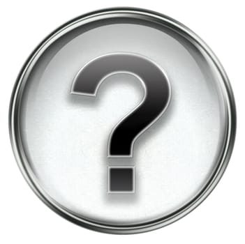 question symbol icon grey, isolated on white background