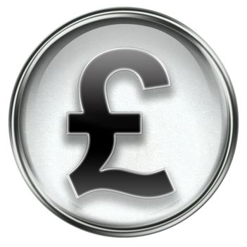 Pound icon grey, isolated on white background