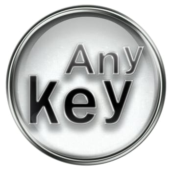 Any Key icon grey, isolated on white background