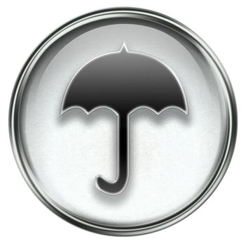 Umbrella icon grey, isolated on white background