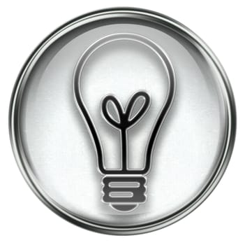 Light Bulb Icon grey, isolated on white background