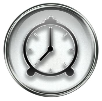 clock icon grey, isolated on white background