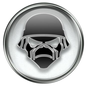 Army button grey, isolated on white background