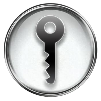 key icon grey, isolated on white background.