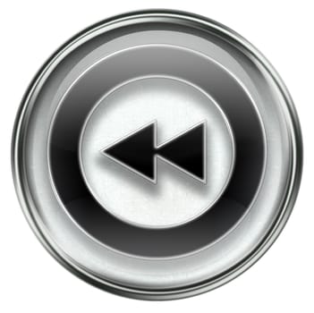 Rewind Back icon grey, isolated on white background.