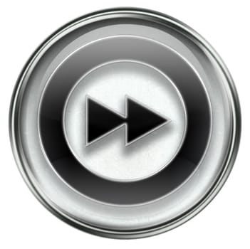 Rewind Forward icon grey, isolated on white background.