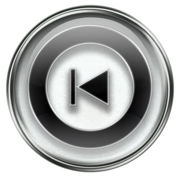 Rewind Back icon grey, isolated on white background.