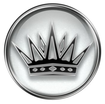 crown icon grey, isolated on white background.