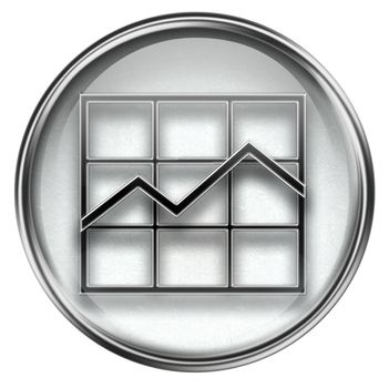 graph icon grey, isolated on white background.