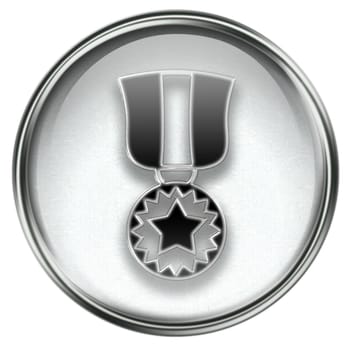 medal icon grey, isolated on white background.