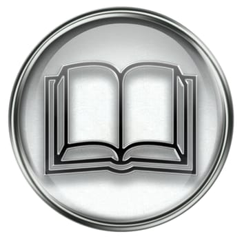book icon grey, isolated on white background.