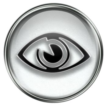 eye icon grey, isolated on white background.