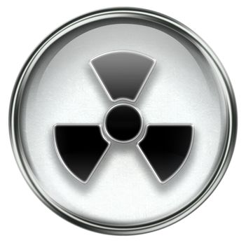 Radioactive icon grey, isolated on white background.