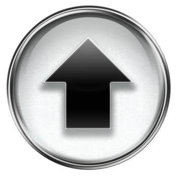 Upload icon grey, isolated on white background.
