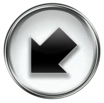 Arrow icon grey, isolated on white background.