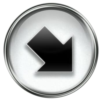 Arrow icon grey, isolated on white background.