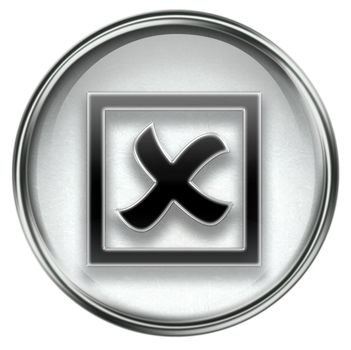 close icon grey, isolated on white background.