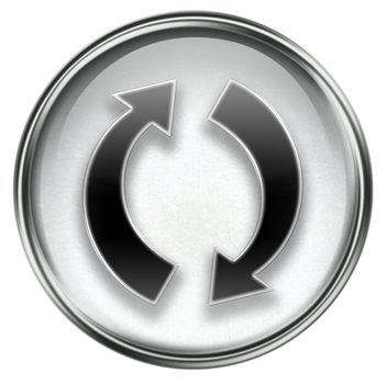 refresh icon grey, isolated on white background.