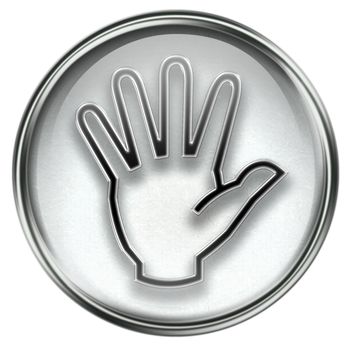 hand icon grey, isolated on white background.