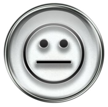Smiley Face grey, isolated on white background.