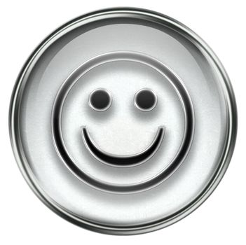 Smiley Face grey, isolated on white background.