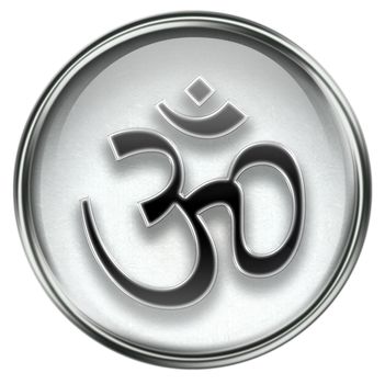Om Symbol icon grey, isolated on white background.